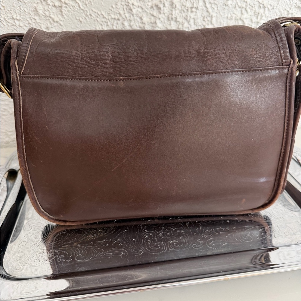 COACH VINTAGE 70'S # 9170 CLASSIC SHOULDER BAG POUCH, VG MOCHA BROWN FLAP - Picture 4 of 9